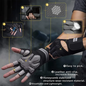 <span class=keywords><strong>Guantes</strong></span> de Entrenamiento de <span class=keywords><strong>Calistenia</strong></span> y Levantamiento de Pesas Económicos con Soporte para Muñeca, Logotipo Personalizado para Deportes al Aire Libre y Entrenamientos - Product Image 6