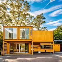 Restaurant conteneur modifié robuste, kiosque alimentaire mobile coupe-vent et étanche, idéal pour les services de restauration en extérieur