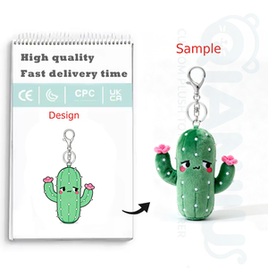 Qianjiu Tùy Chỉnh Sáng Tạo Xương Rồng Keychain 3D Mềm Cây Xương Rồng Keychain Túi Mặt Dây Chuyền Màu Xanh Lá Cây Cây Xương Rồng Món Quà Nhỏ Sang Trọng Keychain - Product Image 1
