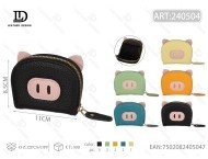 Portafoglio a Fisarmonica da Donna in Pelle PU con Chiusura a Zip, Design a Naso di Maiale, per Uso Quotidiano - Product Image 1