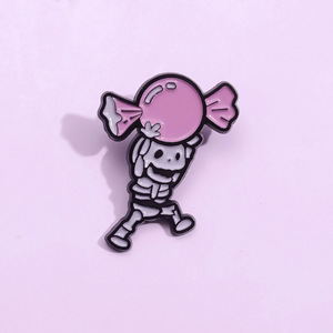 Halloween Mini Enamel Pin unik permen Monster kerangka bros kerah Lapel lencana kerajinan logam untuk ransel topi pakai-moq Mini - Product Image 3