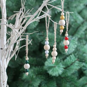 Muestra Gratuita de Artesanía en Madera, Decoración Navideña para Colgar en la Pared, Estilo Boho, Grande y Pequeña, Decoración Natural para el Hogar, Guirnalda de Cuentas de Madera de 58 Pulgadas con Borlas - Product Image 6