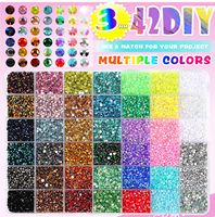Strass en résine effet gelée 48 couleurs 3mm, acrylique à dos plat, pour vêtements DIY, avec pince, kit de colle pour nail art 3 pièces, accessoires pour téléphone et tasses, en vrac