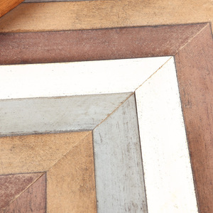 Plateau en bois massif rayé marron, style luxe léger, pour hôtel et café - Product Image 3