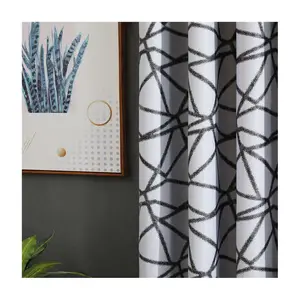 Telas de cortina opaca con diseño de impresión de poliéster 100% de Turquía, tela de cortina de hotel de 5 estrellas para sala de estar