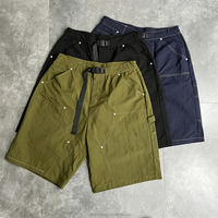 Shorts Cargo de Travail pour Hommes en Nylon Ripstop, Coupe Ample, Double Genouillères, avec Surpiqûres Contrastantes, Personnalisables, Haute Qualité, Vente en Gros