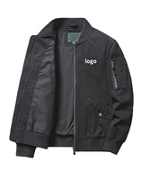 Blouson Bomber Homme Personnalisé OEM, Design Tendance, Épais, Col Montant, en Polyester Délavé, Fermeture Éclair, pour l'Automne