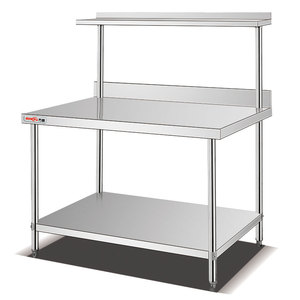 Thương mại thiết bị nhà bếp 2-lớp thép không gỉ bàn làm việc băng ghế dự bị cho nhà hàng & khách sạn tiệc prep-bảng với kệ hàng đầu - Product Image 4