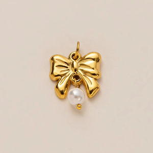 ONYSS liontin simpul kupu-kupu cinta baja tahan karat kualitas tinggi warna kontras tinggi berlapis emas mode Eropa dan Amerika - Product Image 5