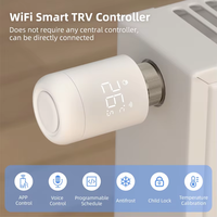 Valve thermostatique intelligente WiFi Zigbee LangYeao, alimentée par batterie, compatible avec Alexa Google Home, programmable