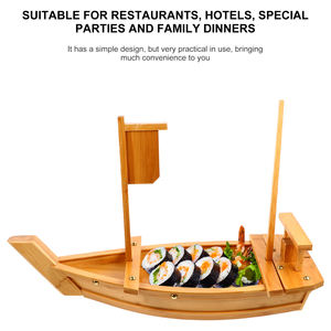 Estick japonais écologique grand plateau de service détachable bateau à <span class=keywords><strong>sushi</strong></span> pour la vente de restaurant différentes tailles sans pin - Product Image 3