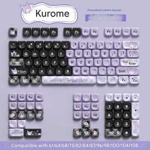 Kawaii chơi game phim hoạt hình Kuro-Mi Keycap mo-a hồ sơ PBT Keycap thiết lập 112/120 phím nhuộm thăng hoa cho bàn phím cơ khí - Product Image 2