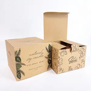 Aangepaste Kaarsendoos Cadeau Biologisch Afbreekbare Kaarsen Met Doos Organische Soja Personaliseren Groothandel Bloem Wax Kaarsverpakking