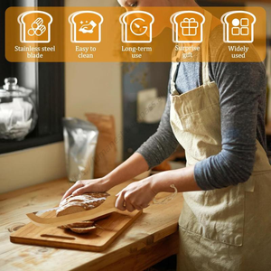 Cuchillo para cortar pan SYH562 al por mayor con mango de madera, rebanador dentado para bagels caseros, herramienta de panadería y repostería - Product Image 5