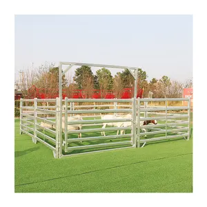 Factory Price Hot Dipped Farm Field Livestock Corral Sheep Horse Pen Cattle Panel Oval Pipe Lowest Price Long Life Steel Gate