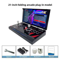 Console de jeu d'arcade portable pliable de 21 pouces, table de jeu en métal Pandora SAGA Box avec 5000/9800 jeux