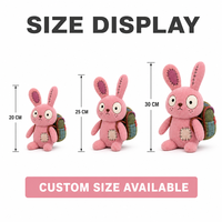 Fabricant OEM/ODM de jouets en peluche personnalisés : Adorable lapin rose avec sac à dos, idéal pour les marques de distributeurs et les commandes en gros