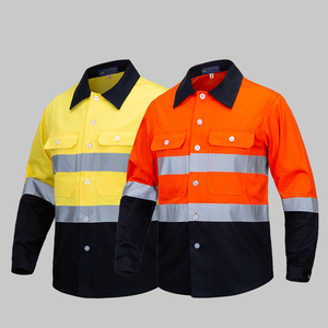 <span class=keywords><strong>Ropa</strong></span> de Trabajo de Alta Visibilidad de Algodón, Camisetas de Trabajo Personalizadas, <span class=keywords><strong>Ropa</strong></span> de Trabajo de Construcción para Hombre con Tiras Reflectantes - Product Image 3