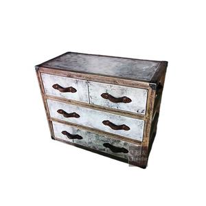 Baule Vintage in Pelle di Vacchetta di Lusso, Mobile Decorativo per Soggiorno, Armadio Antico per Conservazione in <span class=keywords><strong>Vendita</strong></span> - Product Image 6