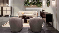 Gainsville Ensemble de canapés de salon de luxe Canapé sectionnel italien moderne en tissu de haute qualité pour hôtel, hall, villa, appartement