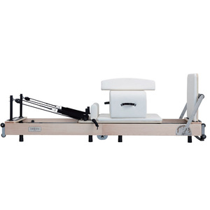 Machine de Pilates Reformer Pliable en Chêne - Équipement de Studio de Pilates Portable avec <span class=keywords><strong>Lit</strong></span> de Base pour la Santé et le Renforcement Corporel - Product Image 1