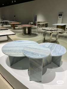 Elegant Natural Polished Crystal <strong>Blue</strong> <strong>Marble</strong> <strong>Countertop</strong> and Kitchen Island - Product Image 2