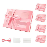 Fabricant de boîte cadeau de luxe rigide en papier de grande taille, boîte de présentation pliante en carton, robe, vêtements, t-shirt, emballage magnétique blanc