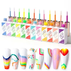 Vendeeni OEM verniciato Gel Nail Polish Liner Set Liner Nail Art Set 36 colori Custom Liner Painting UV LED Gel Nail Polish