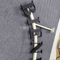 Letras de Canal de Acero Inoxidable de Doble Cara con Acabado Seiko Personalizadas Premium, Señalización Exquisita Pintada con Spray en Poste