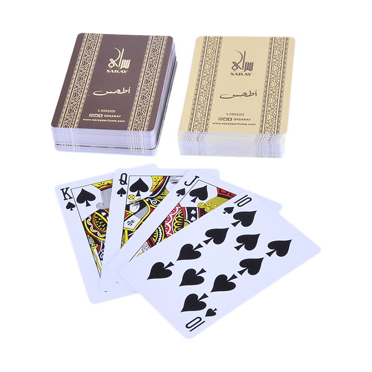 Imperméable adapté aux besoins du client en plastique cartes à jouer ligne papier de poker cartes à jouer poker card maker