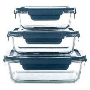 Kotak Makan Kaca 1040ml, Aman untuk Microwave, Kotak Bento Borosilikat Tinggi - Product Image 2