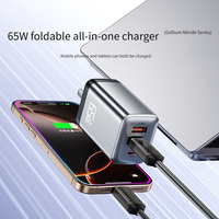 TKT 65W haute puissance GaN charge rapide Pd chargeur à trois ports pour tablettes et ordinateurs portables Apple Android bloc de chargeur USB-C