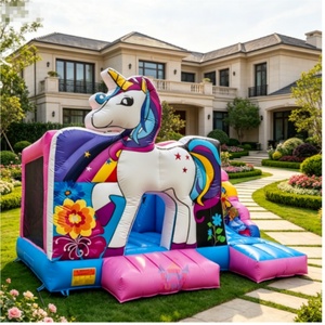 Château gonflable thème licorne Super Castle avec toboggan pour enfants, combo gonflable, château gonflable pour <span class=keywords><strong>location</strong></span> - Product Image 4