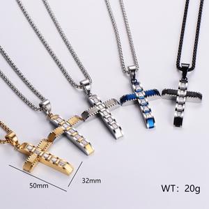 Christian <b>Cross</b> Religion Non Tarnish Cubic Zirconia Non Tarnish Waterproof Stainless Steel Jewelry Pendants Women Male Man Mens - Product Image 2