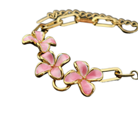 Bracelet chaîne en acier inoxydable plaqué or pour femme, style forêt simple, motif fleur éclatante, tendance européenne et américaine, idéal pour les fêtes