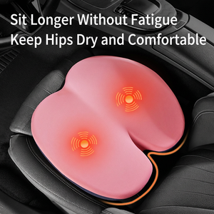 Coussin chauffant USB pour siège de voiture avec massage du dossier et soutien lombaire en mousse à mémoire de forme pour le bureau et la conduite - Product Image 5
