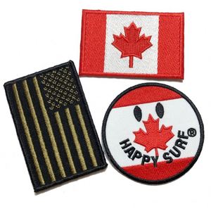 Factory Price Custom Logo <b>Design</b> Brand Flag Embroidery Patches Iron on Woven Fabric Embroidered Badges for Hat Clothes Patch - Product Image 1
