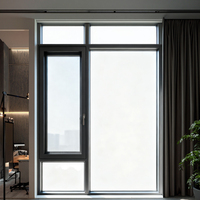 Ventanas abatibles de aleación de aluminio con rotura de puente térmico con apertura oscilante horizontal Diseño moderno Aislamiento térmico y exterior a prueba de viento