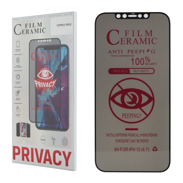 Anti Peeping Anti Spy Tempered Glass Screen Protector Micas Para Celular Protector LKG Ceramic 3D Tecno Phones for Iphone 4oem07