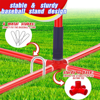 Support de frappeur de baseball 3-en-1 avec lanceur automatique de balles pour l'entraînement des enfants, jouet de sport extérieur réglable, cadeau pour enfants