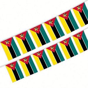 Wholesale Hot Sales Mozambique Mozambican Bunting String <b>Flag</b> 5.5'' X 8'' Hot Trimming for National Campaign Decoration - Product Image 2