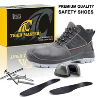 Calzado de Seguridad para Hombre CE S3 FO SR, Cuero Negro, Puntera de Acero, Antipinchazos, Antiestático, Resistente al Aceite y al Agua, Suela de PU Antideslizante