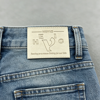 Parche de Cuero PU Personalizado con Logotipo Termoadhesivo Rectangular para Jeans, Chaquetas, Accesorios de Ropa, Venta al Por Mayor OEM