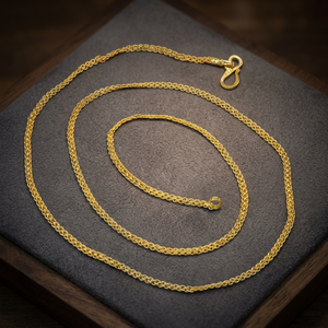 Collar de Cadena con Diseño de Palomitas de Maíz Chapado en Oro Micro de 14K, 18K y 24K al por Mayor, Collares de Cadena de Moda, Cadena Estilo Palomitas de Maíz, Cadena de Latón - Product Image 4