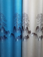 Motifs de peinture paysagère chinoise de haute qualité sur tissu de rideau haute précision, adaptés aux chambres et aux salons.