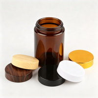 Pot en verre ambré haut de gamme de 150g avec couvercle, idéal pour les cosmétiques, les soins de la peau, les crèmes et les bougies – Vente en gros