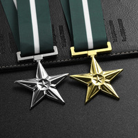Votre propre usine de médailles personnalisées Pas de minimum Médaille moulée sous pression Or Argent Forme d'étoile Insigne en métal Médaille d'honneur