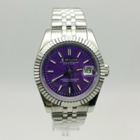 Reloj de Pulsera de Acero Inoxidable de Moda, Lujoso y Elegante, Mecánico Automático NH35 SEILOCE, Clásico y Sencillo, de Excelente Calidad