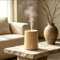 Diffuseur d'arômes électrique à grain de bois, à brume fine continue, avec éclairage LED, pour huiles essentielles – Meilleure vente