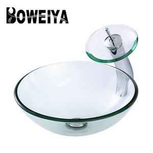 Glass Vanity Top Integrated Sink <strong>Round</strong> Wash <strong>Basin</strong> for Bathroom - Product Image 4